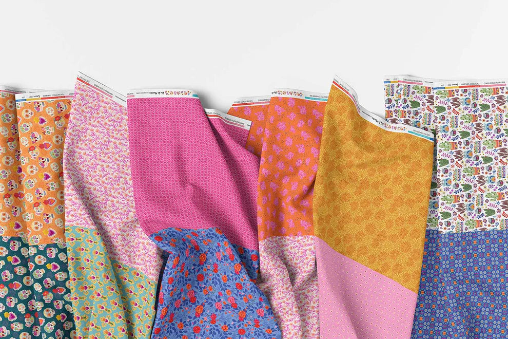 Lienzo Día de Muertos con 12 Fat Quarters