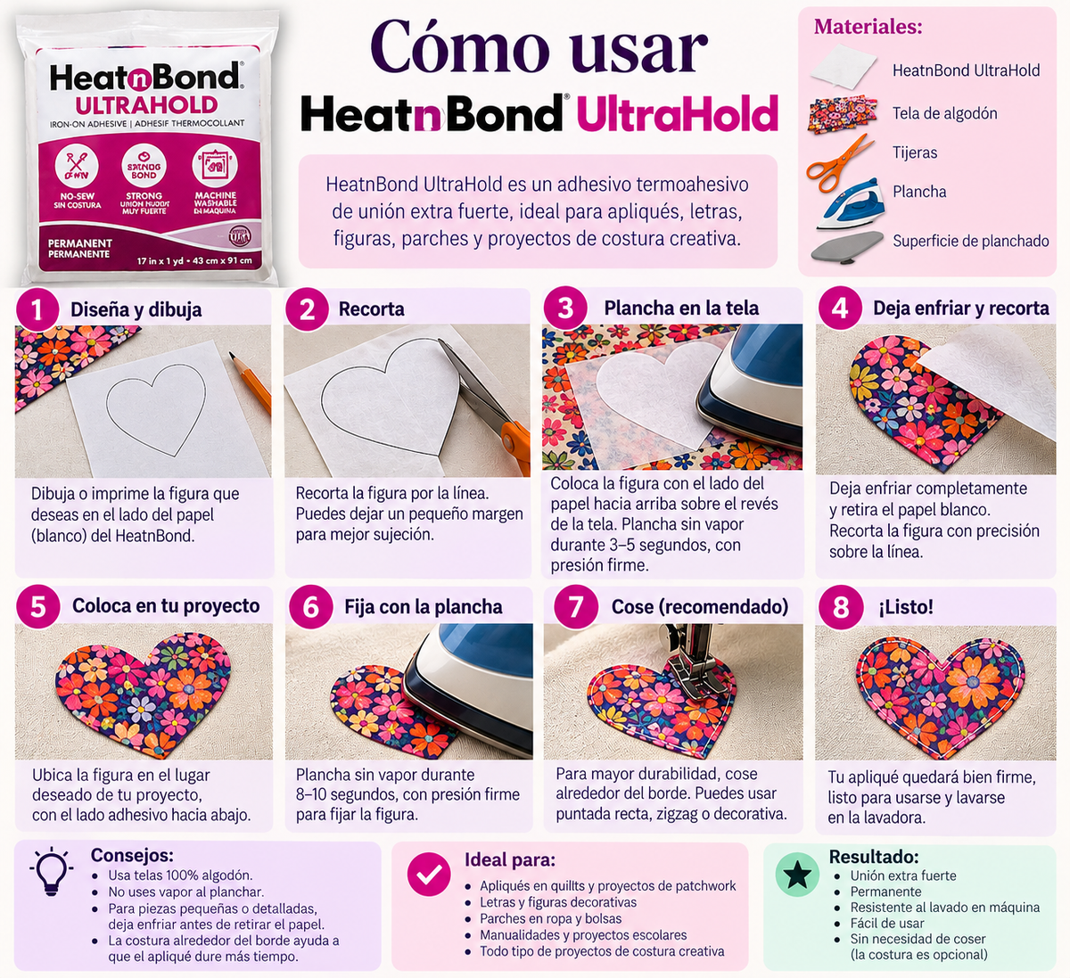 PREVENTA: Papel termofusible HeatnBond UltraHold