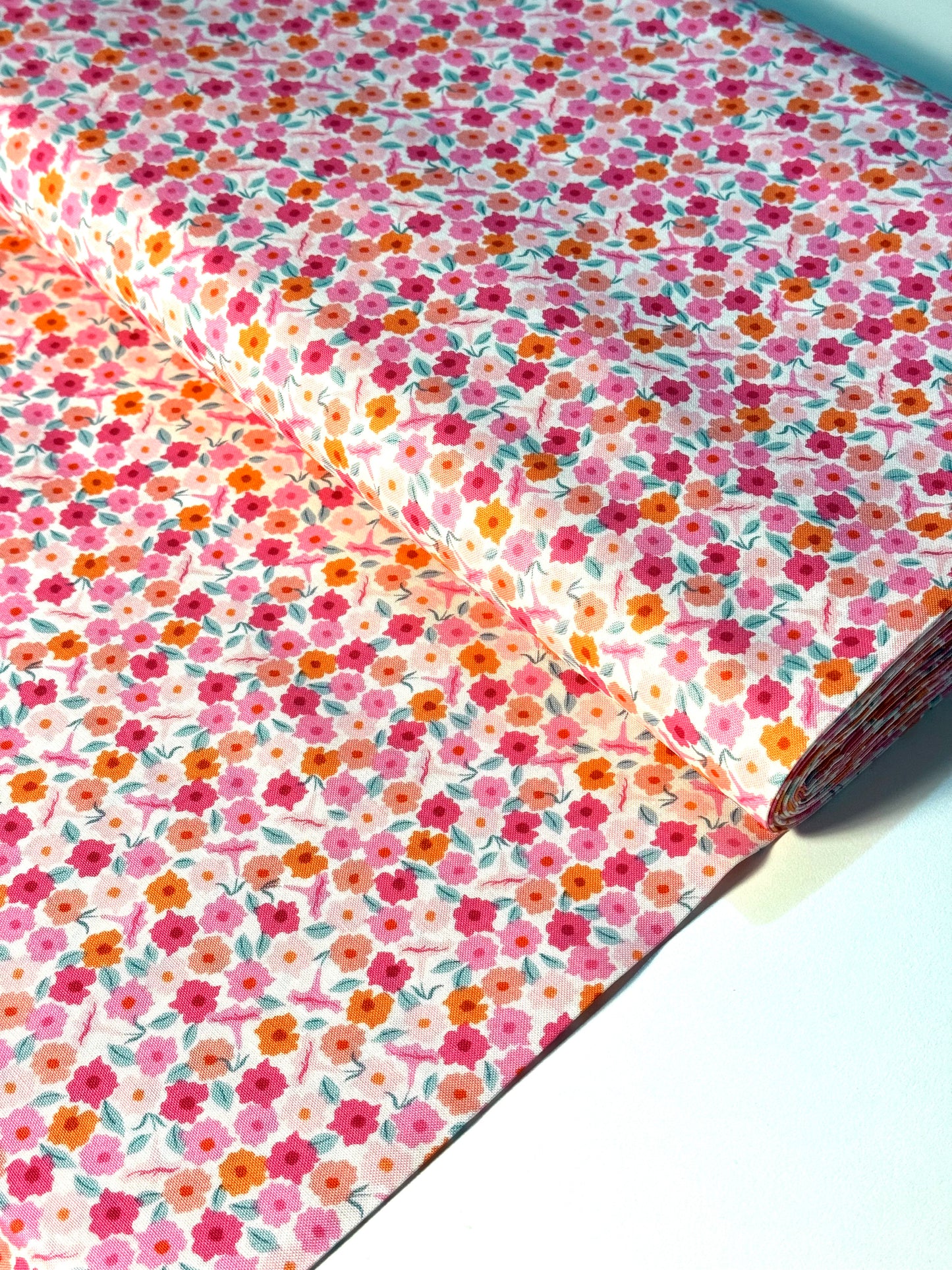 Tela de Algodón Floret Blanco