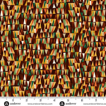 Tela de Algodón Golden Geométrico Café