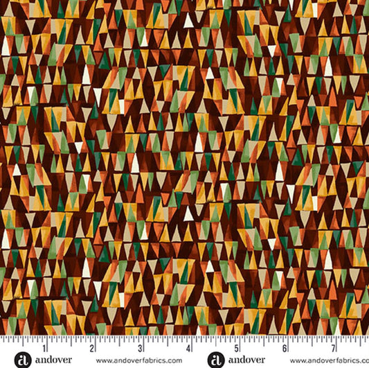 Tela de Algodón Golden Geométrico Café