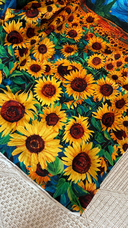 Tela de Algodón Panel de la Noche Estrellada