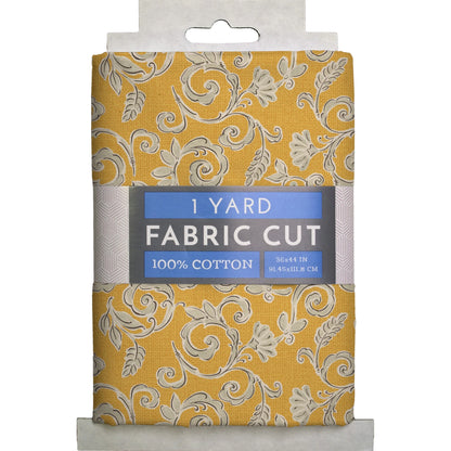 1 Yarda Morning Bloom Swirly Floral Gold