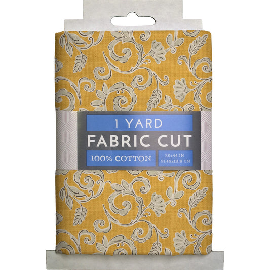 1 Yarda Morning Bloom Swirly Floral Gold