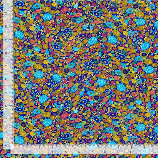 Tela de Algodón Pluma Dorada Floral