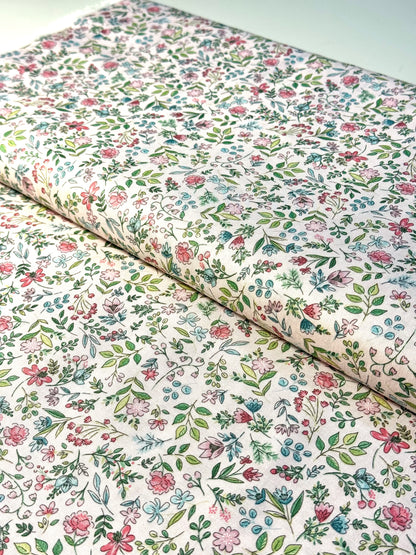 Tela de Algodón Sugar Flowers Rosa