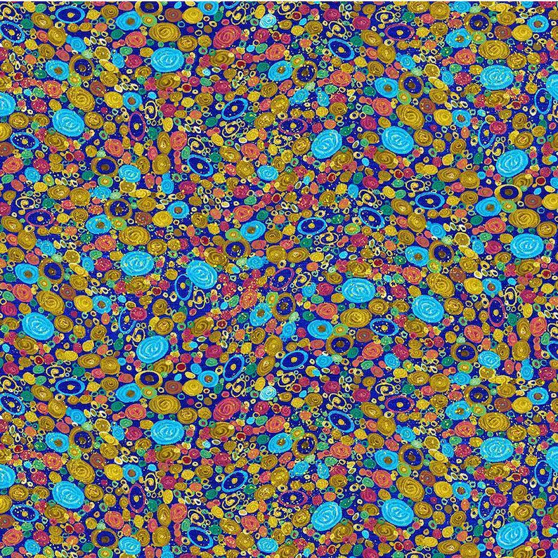 Tela de Algodón Pluma Dorada Floral