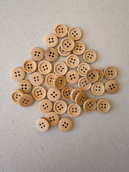 Botones de madera color natural