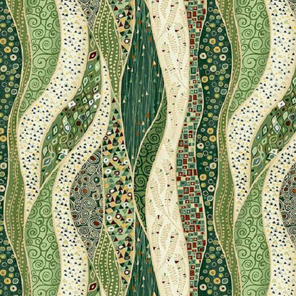 Tela de Algodón Golden Waves Verde