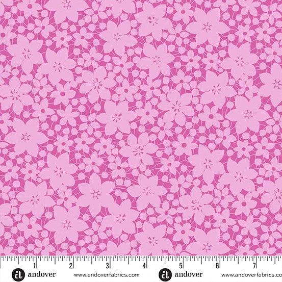 PREVENTA: Tela de Algodón Flores de Encaje Rosa