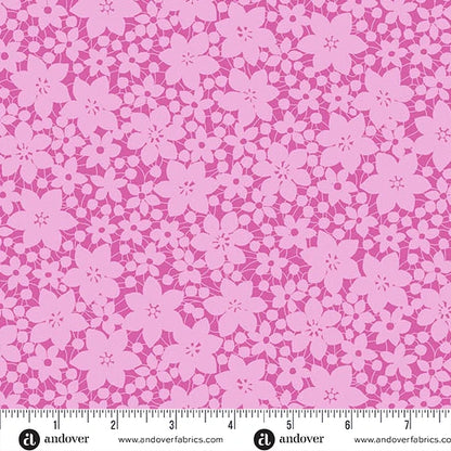 PREVENTA: Tela de Algodón Flores de Encaje Rosa