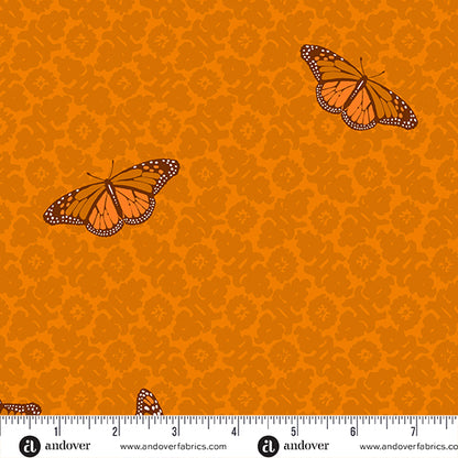 Tela de Algodón Monarcas Naranja