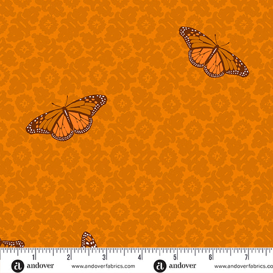 Tela de Algodón Monarcas Naranja
