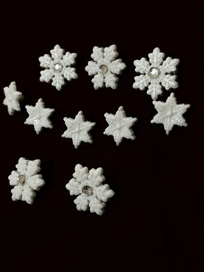 Botones Copos y Estrellas de Nieve