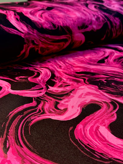 Tela de Algodón Doble Ancho Phantasm Fuego Rosa