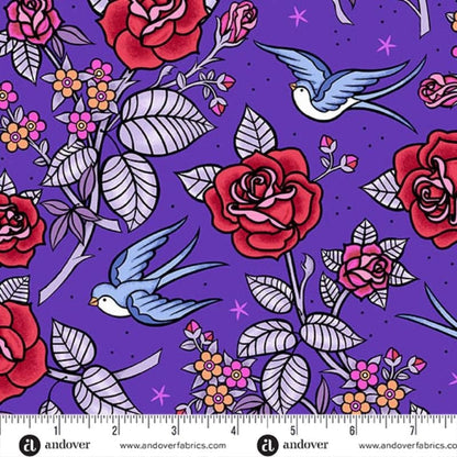 PREVENTA: Tela de Algodón Día Perfecto Fondo Morado