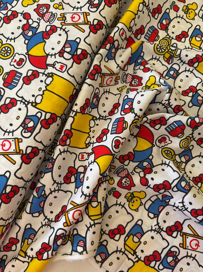 Tela de Algodón Hello Kitty Back to School