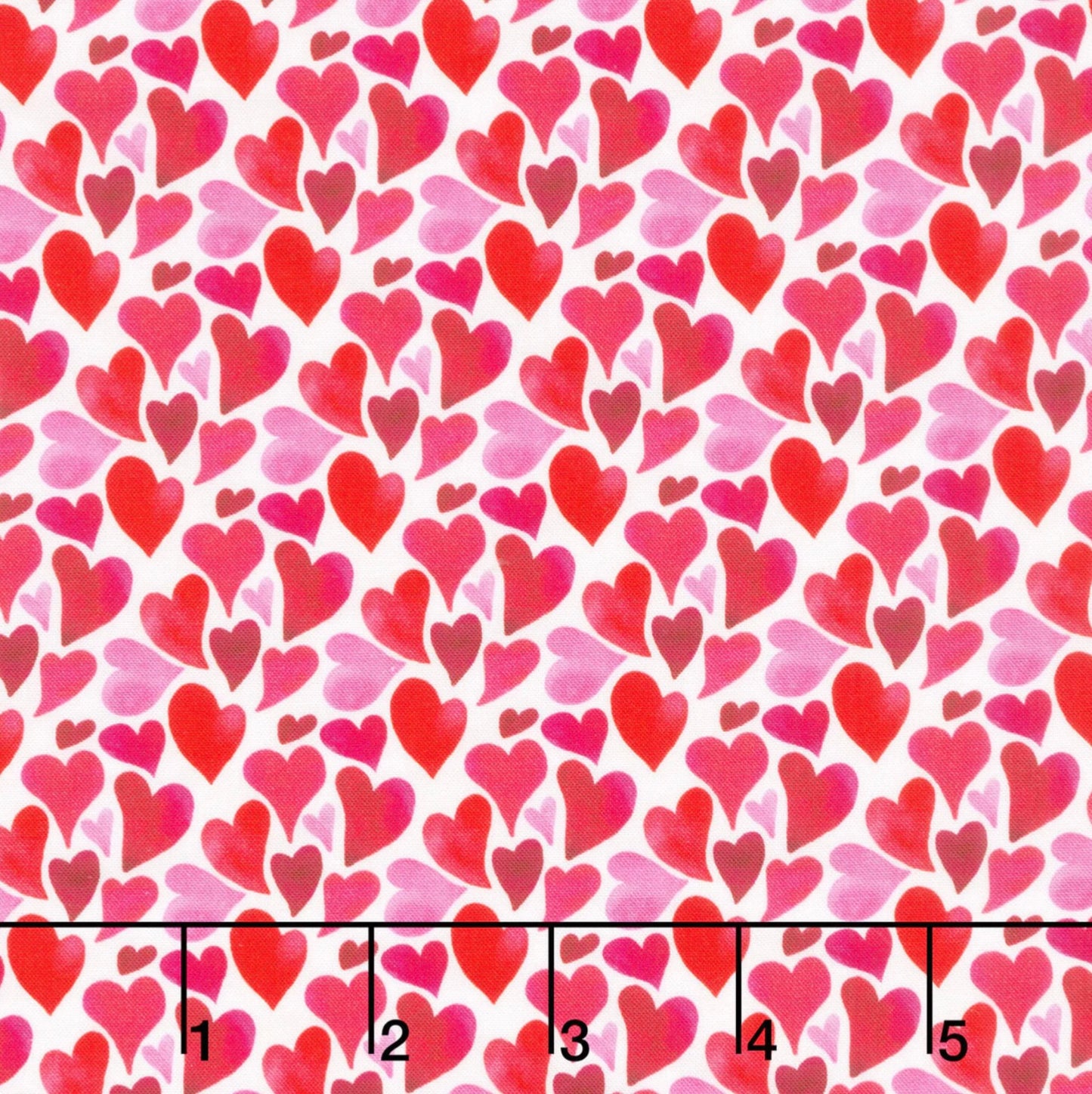 Tela de Algodón Corazones Fondo Blanco