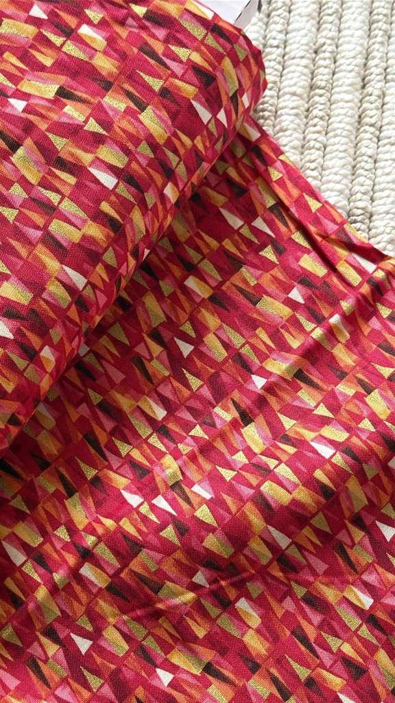 Tela de Algodón Golden Geométrico Rojo