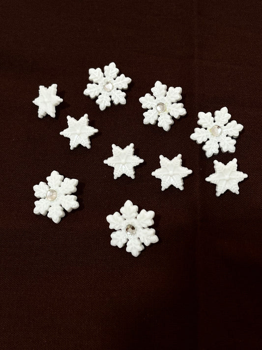 Botones Copos y Estrellas de Nieve