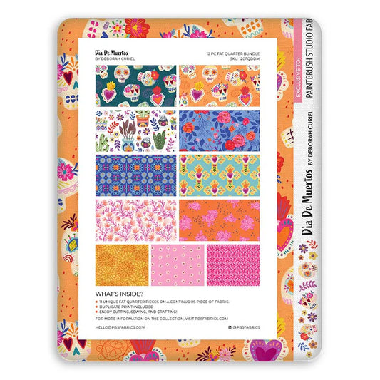 Lienzo Día de Muertos con 12 Fat Quarters