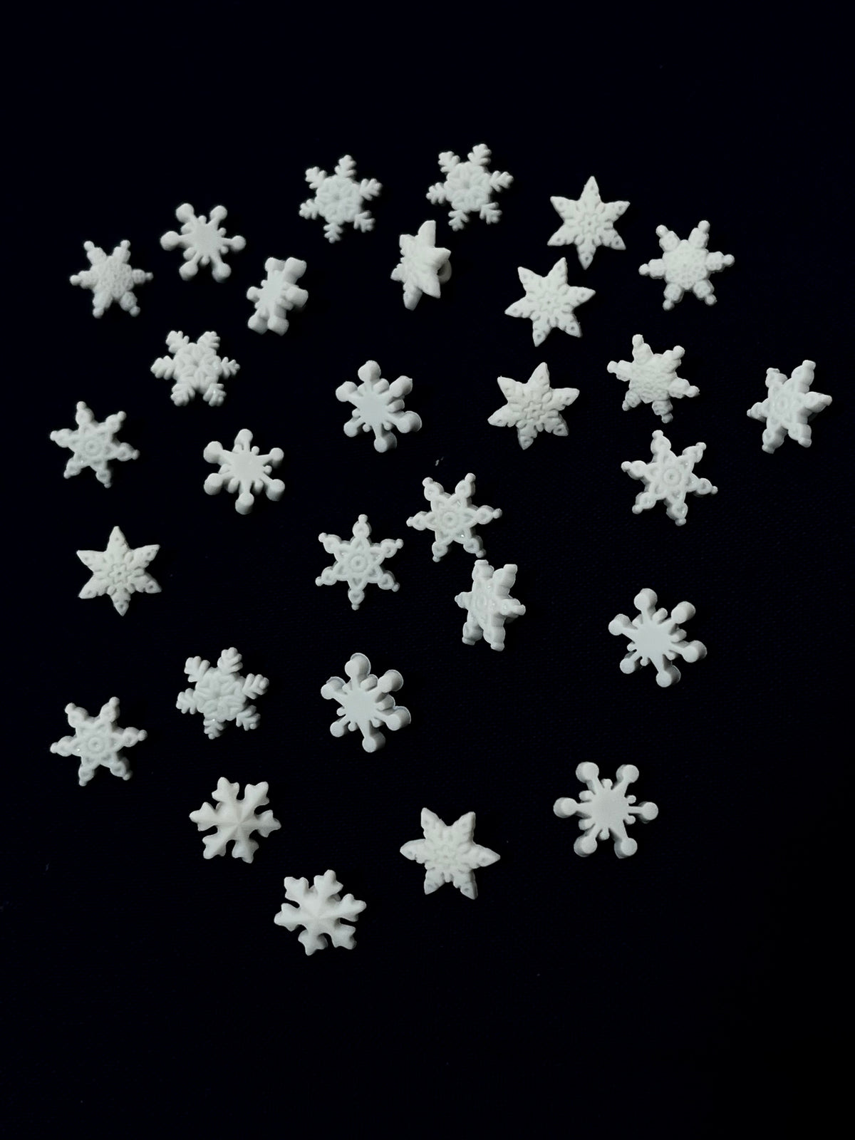 Botones Mini Copos De Nieve Y Estrellas