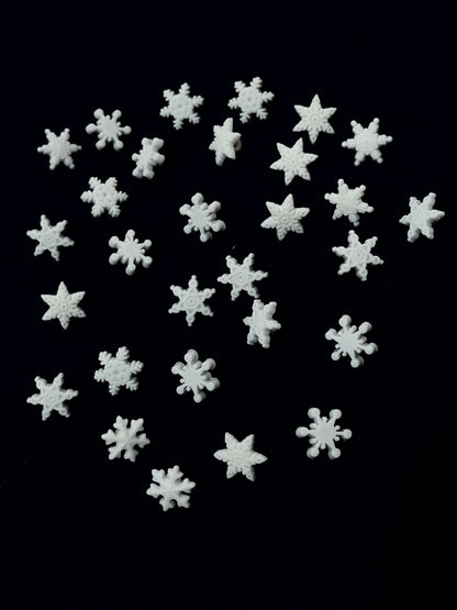 Botones Mini Copos De Nieve Y Estrellas