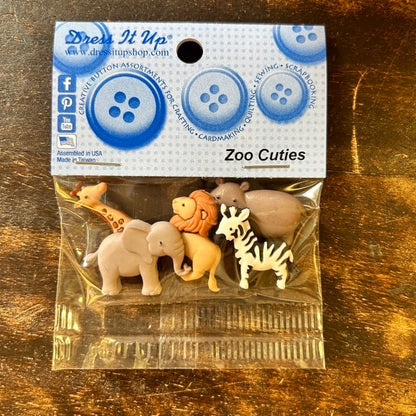 Botón Decorativo Animales del Zológico