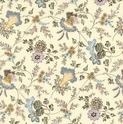 Tela de Algodón Flores Silvestres en Azul