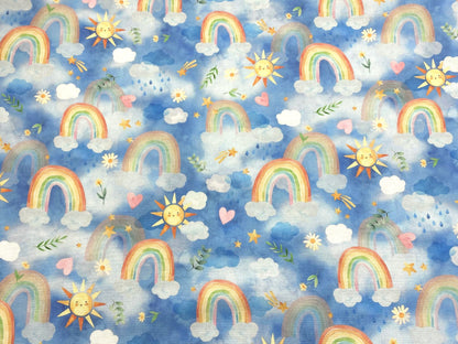 Tela de Algodón Love and Learning Clouds