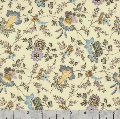 Tela de Algodón Flores Silvestres en Azul