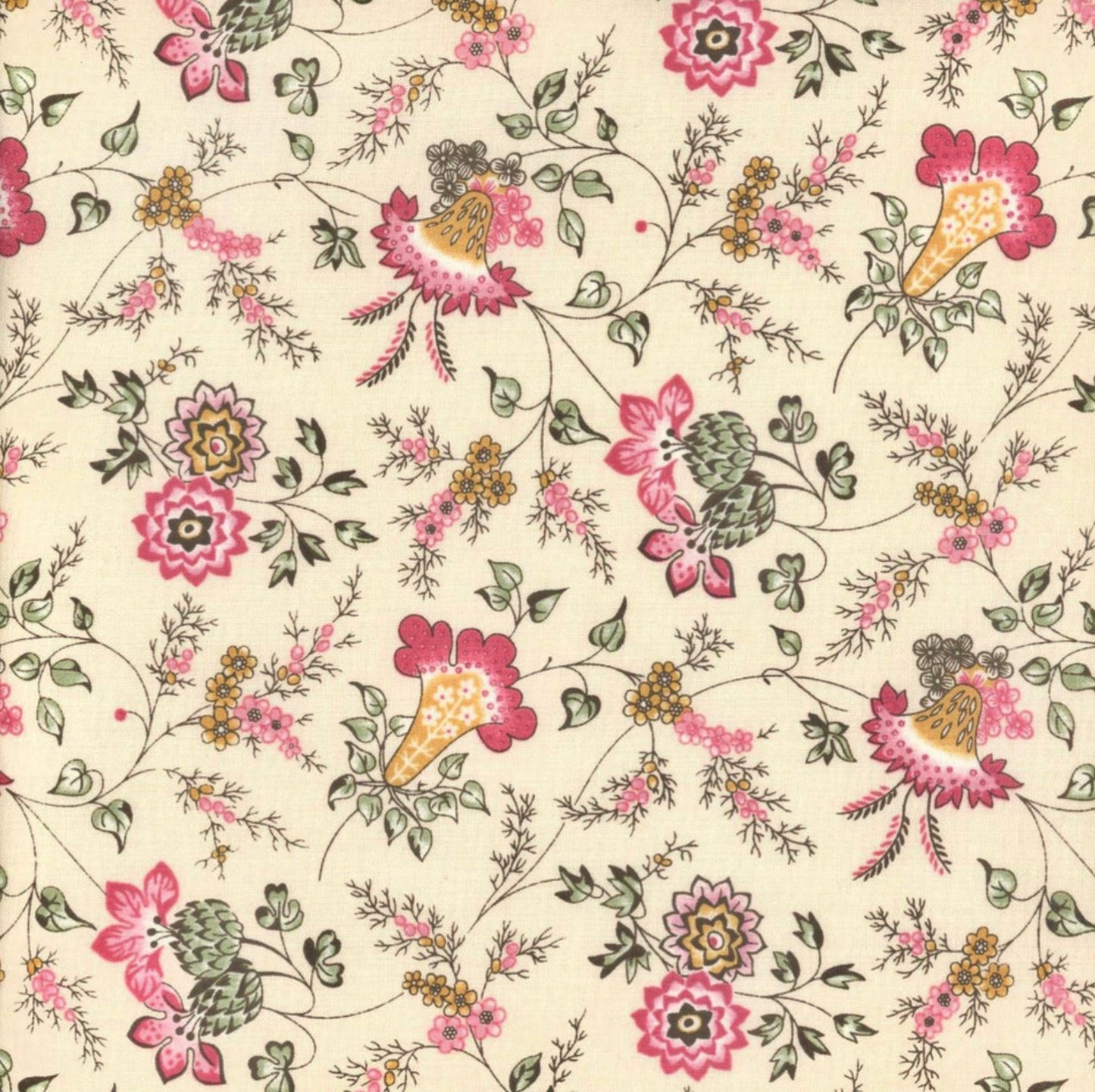 Tela de Algodón Flores Silvestres en Rosa