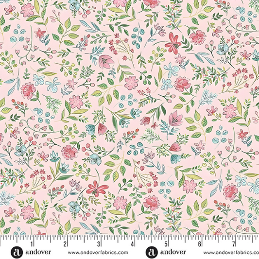 Tela de Algodón Sugar Flowers Rosa