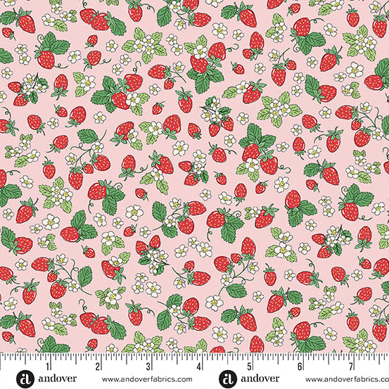 Tela de Algodón Strawberry Fizz Rosa