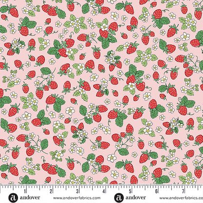 Tela de Algodón Strawberry Fizz Rosa