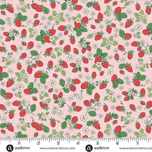Tela de Algodón Strawberry Fizz Rosa