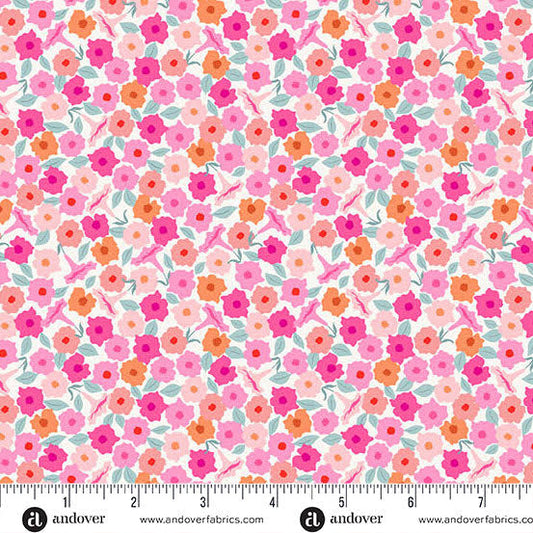 Tela de Algodón Floret Blanco