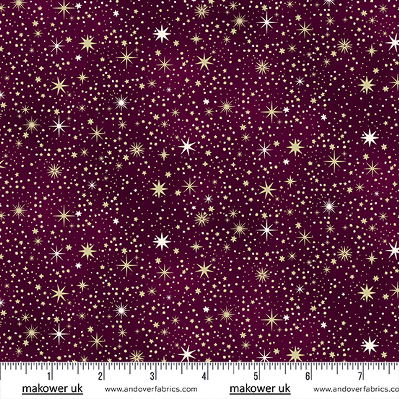 Tela de Algodón Estrellas en Vino
