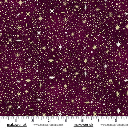 Tela de Algodón Estrellas en Vino