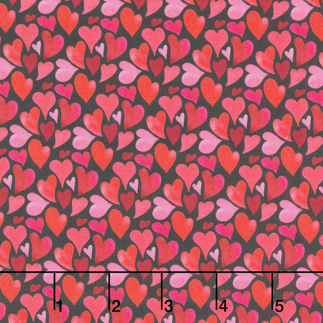 Tela de Algodón Corazones Fondo Negro