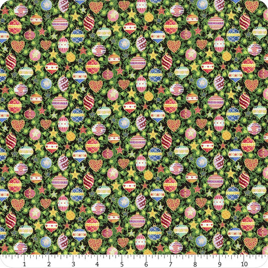 Tela de Algodón Esferas de Navidad