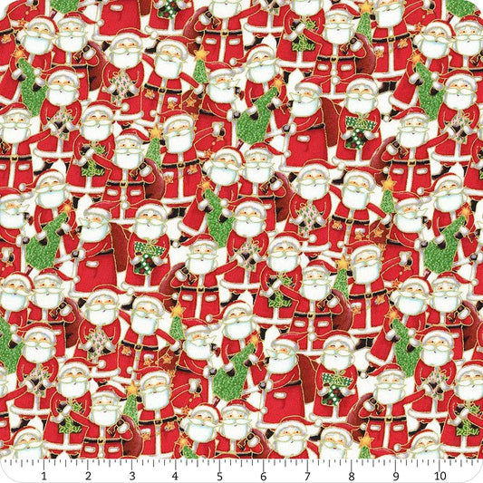 Tela de Algodón Santa con Regalos