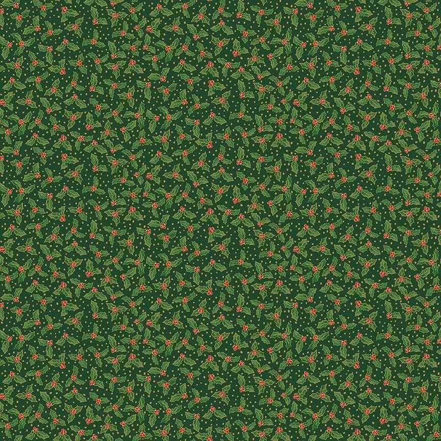 Tela de Algodón Bayas de Acebo