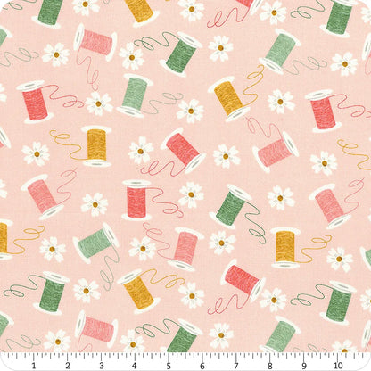 Tela de Algodón Carretes con Flores