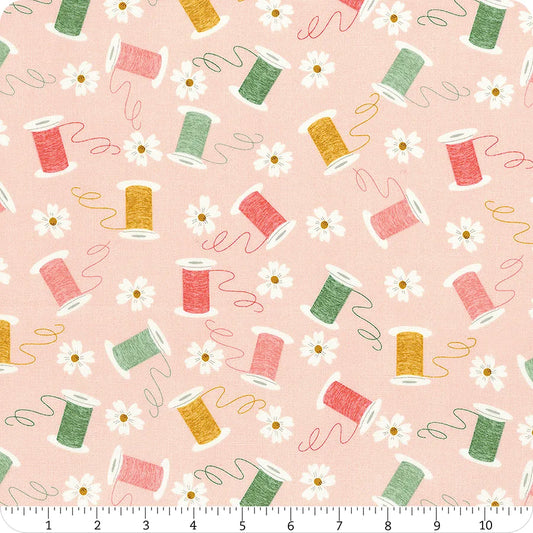 Tela de Algodón Carretes con Flores