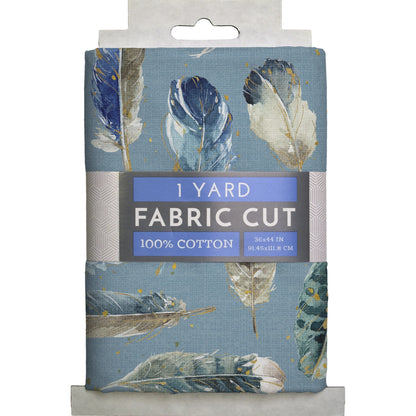 1 Yarda Plumas sobre Tela Azul