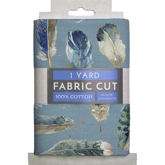 1 Yarda Plumas sobre Tela Azul