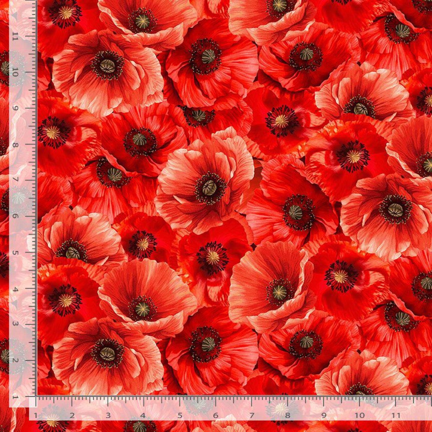 Tela de Algodón Amapolas