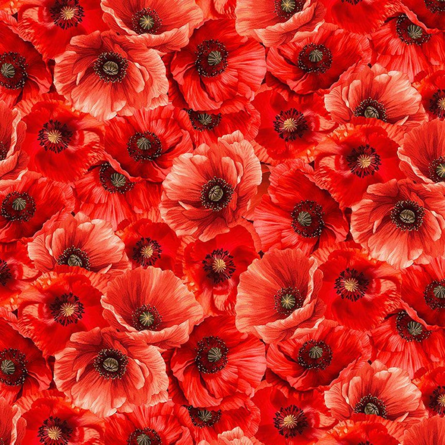 Tela de Algodón Amapolas