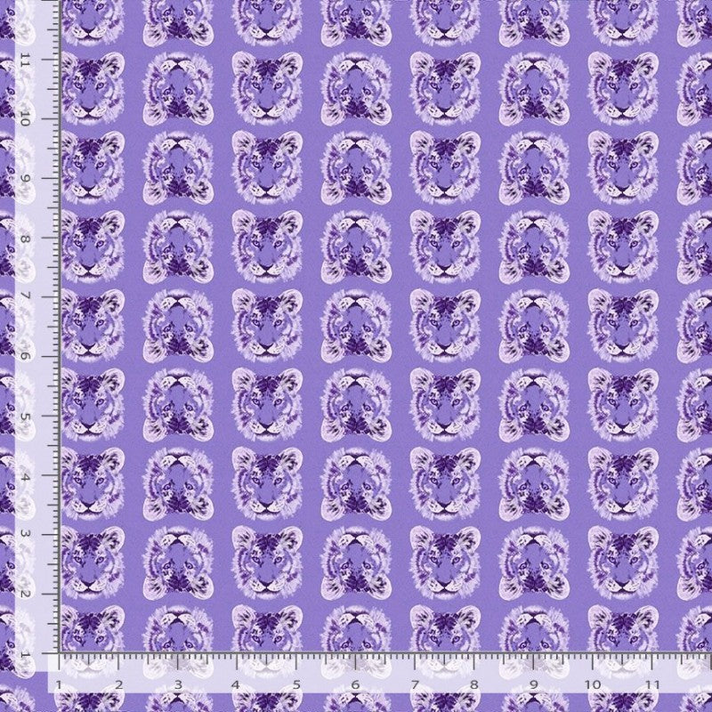 Tela de Algodón Tigre Violeta